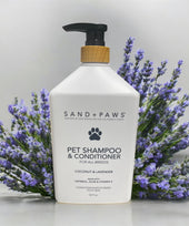 sand and paws pet shampoo and conditioner coconut and lavander 32 flo
