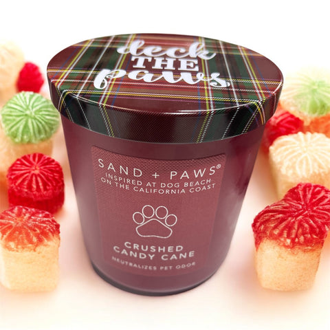 sand and paws candle crushed candy cane