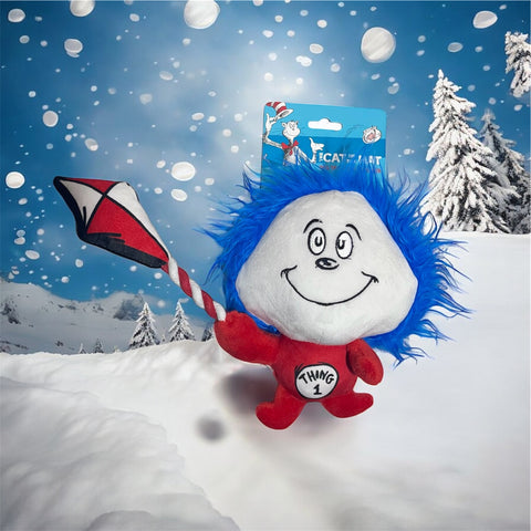 the cat in the hat dog toy with a squeaker