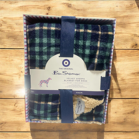 ben sherman velvet sherpa blanket for dogs