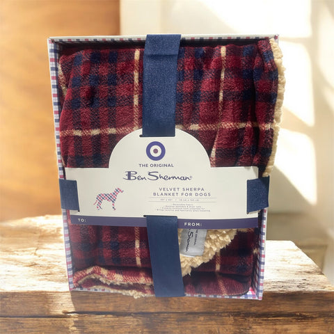 ben sherman velvet sherpa blanket for dogs