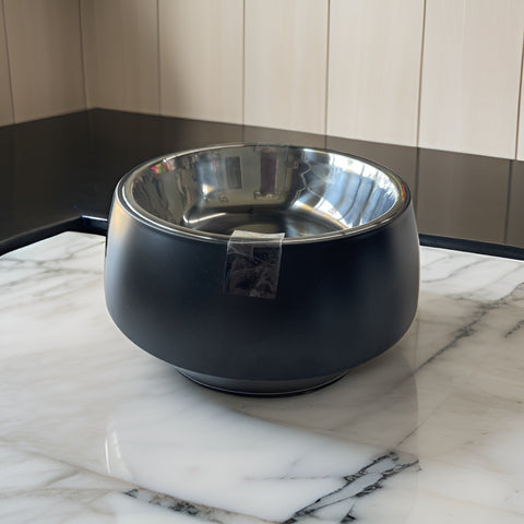 pet bowl black-stainless steel 7x3