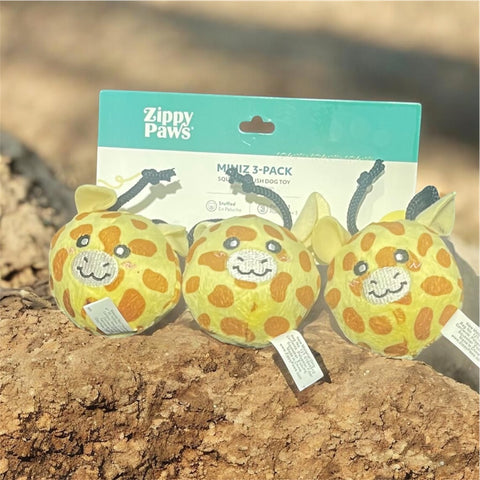zippy paws 3pack dog toy giraffe