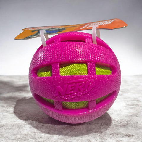 nerf dog crinkle and squeak hot pink