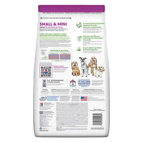 Hill's® Science Diet® Senior Vitality Small Breed Adult Senior 7+ Dry Dog Food - Chicken & Rice