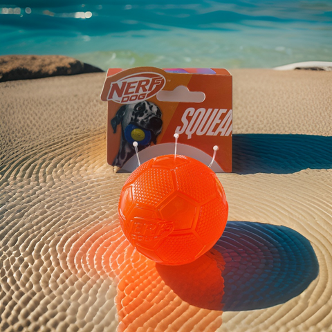 nerf dog squeaker ball orange