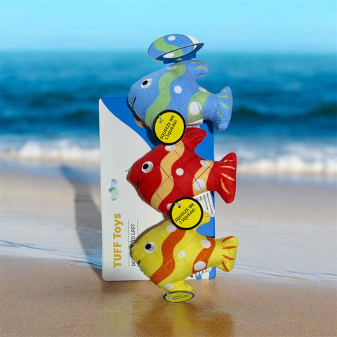 tuff toys 3 pack fish squeaker