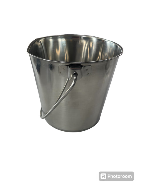 proselect stainless steel flat sided pail 128 oz 16 cups