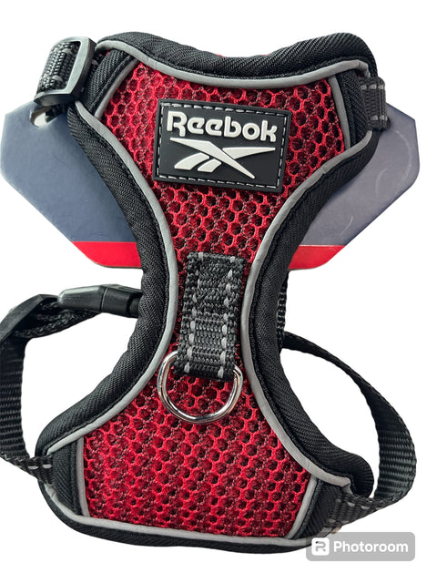 reebok pet harness red and black