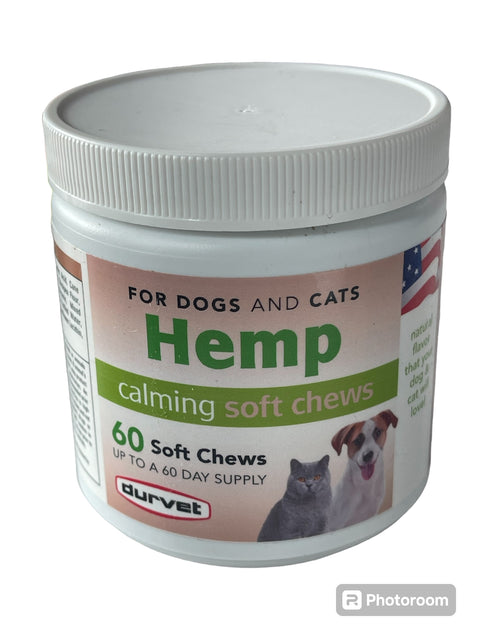 hemps for dogs and cats calming soft chews 60 count durvet