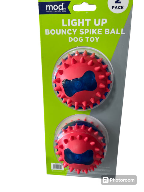 light up bouncy spike balls 2 pack