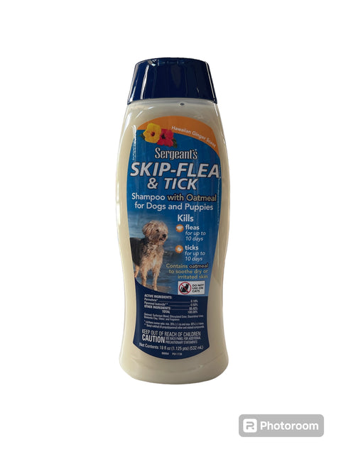 sergeants flea and tick shampoo with oatmeal for dogs and puppies 18flo oz