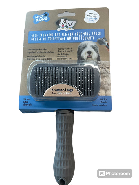 self cleaning pet grooming brush for cats and dogs