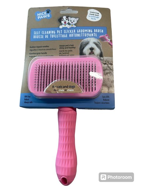 self cleaning pet grooming brush for cats and dogs