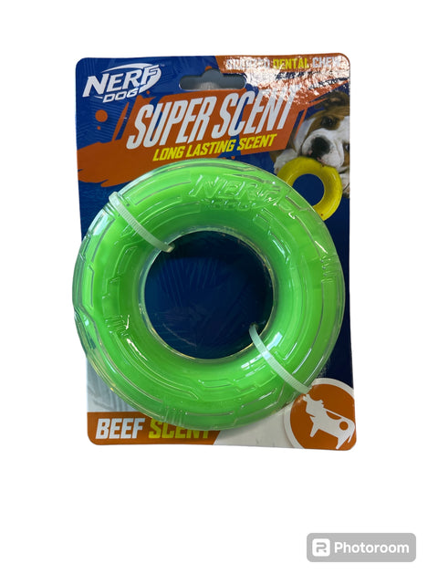 nerf dog super scent beef scent long lasting dental chew