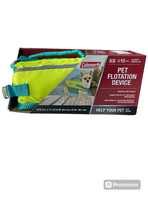 coleman pet flotation device XS up to 15 lbs