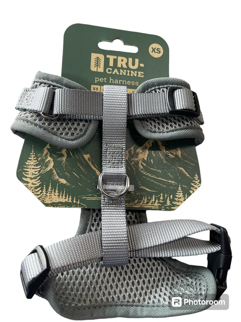 tru canine pet harness gray color