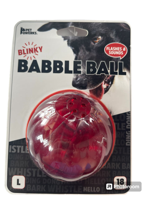 Pet Qwerks Blinky Babble Ball - Flashing Interactive Dog Toy - Large