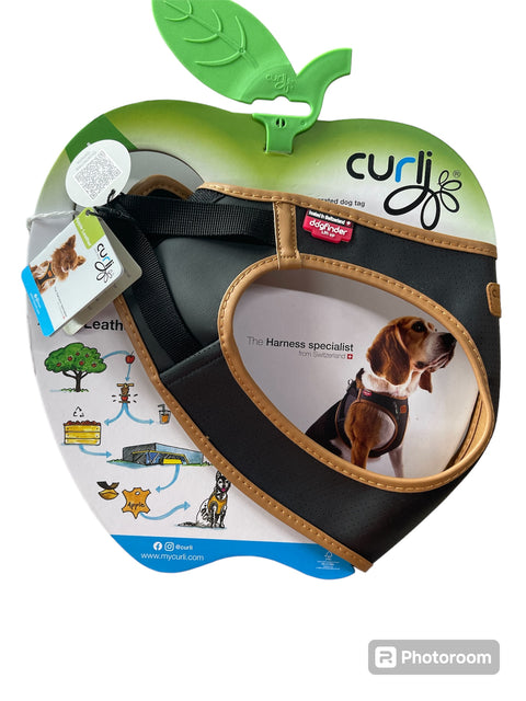 Curli Apple Leather curli clasp Harness black and brown