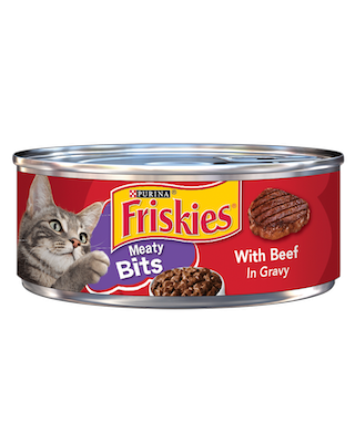 Friskies Wet Cat Food- Meaty Bits  with Beef in Gravy
