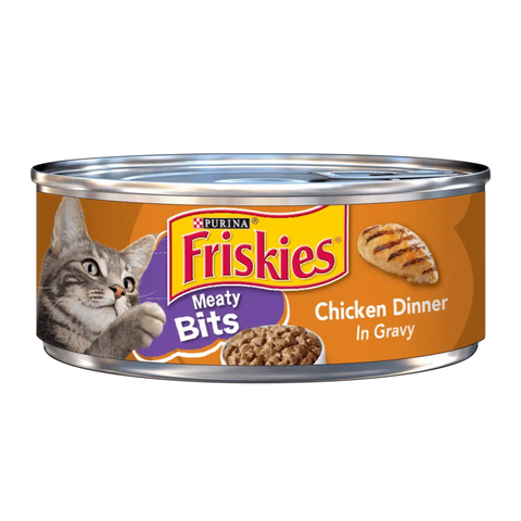 Friskies Wet Cat Food- Meaty Bits with Chicken Dinner in Gravy
