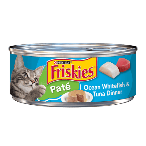Friskies Wet Cat Food- Paté Ocean Whitefish and Tuna Dinner