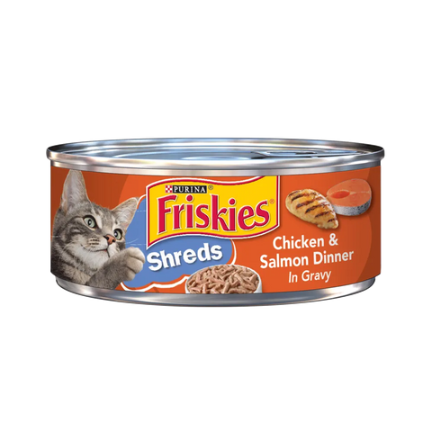 Friskies Wet Cat Food- Shreds Chicken and Salmon Dinner in Gravy