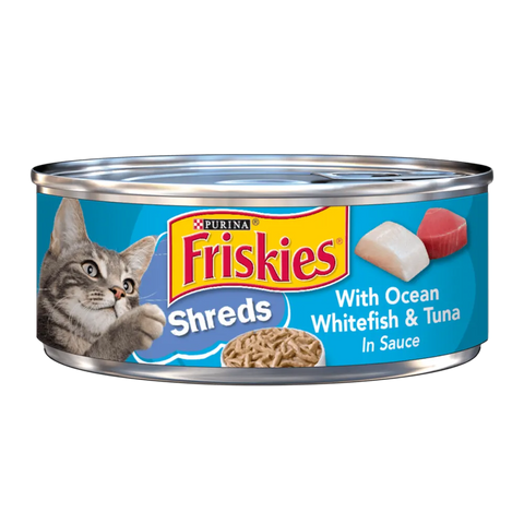 Friskies Wet Cat Food- Shreds with Ocean Whitefish and Tuna in Sauce