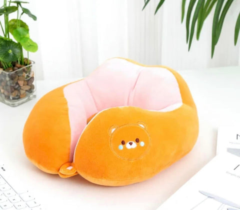 Brown & Pink Bear Chin Pillow