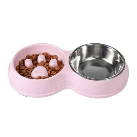 Food/Water Slow Feeder Dog & Cat Bowl