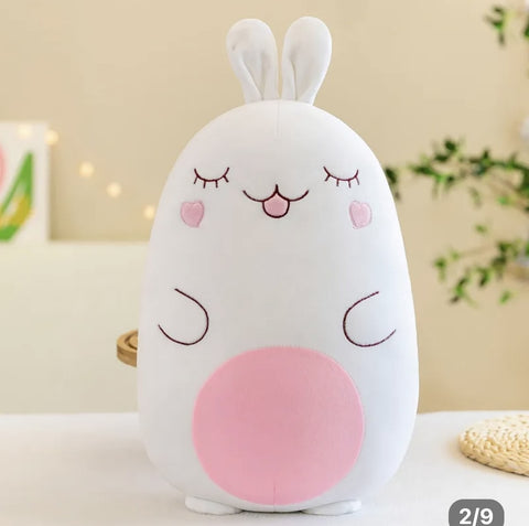 White & Pink Rabbit Plush Pillow