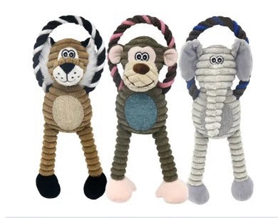 Plush gnaw toys- monkey, lion, elephant