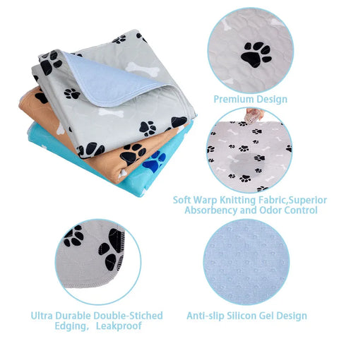 Valston's Pet Training Pads Blue Paw Print + Bone Design XL