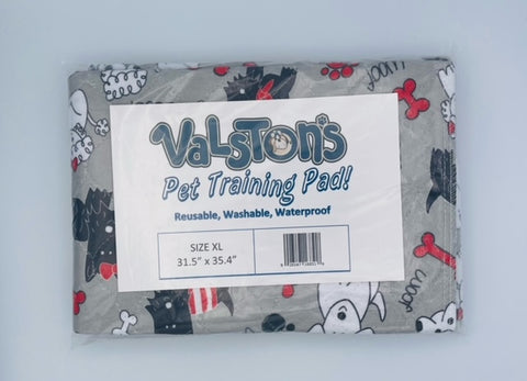 Valston's Pet Training Pads Gray Doggy + Bone Design XL