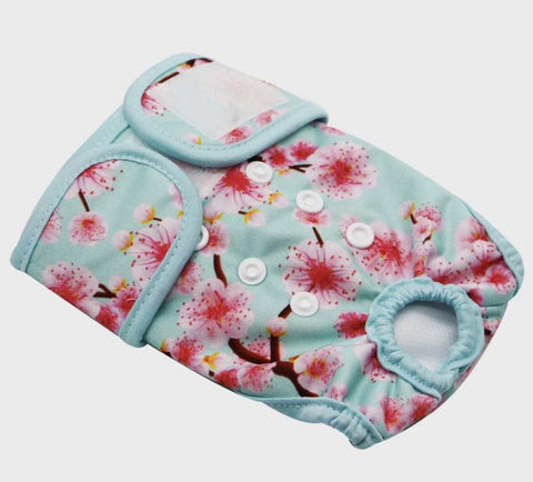 Pet Diaper for Female- Pink Flowers